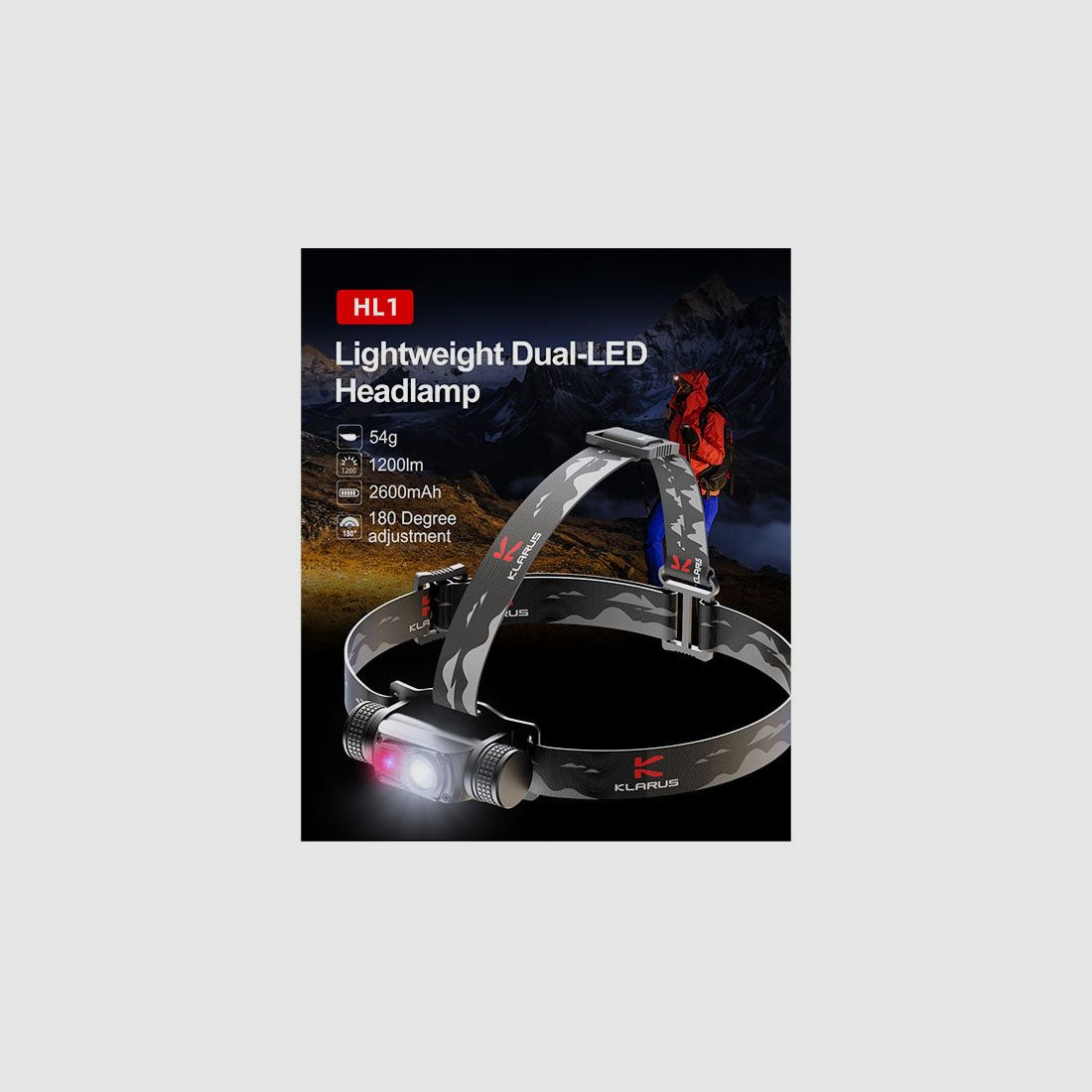 LED Stirnlampe HL1, 1'200 Lumen (inkl. Akku), Bild 2 von 12