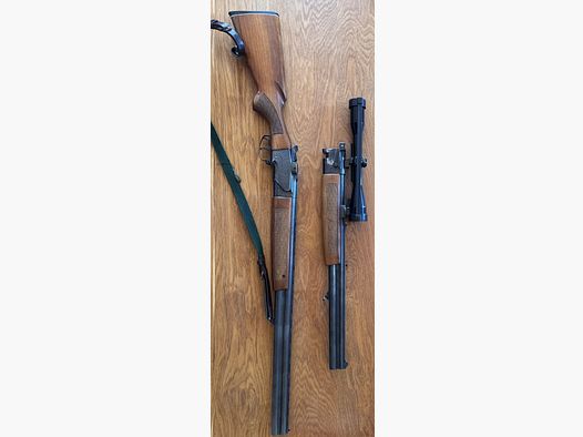 Zbrojovka Brno ZH 301 / ZH 304 – double-barrel hammer gun with interchangeable barrel (hammer rifle shotgun) and Zeiss scope