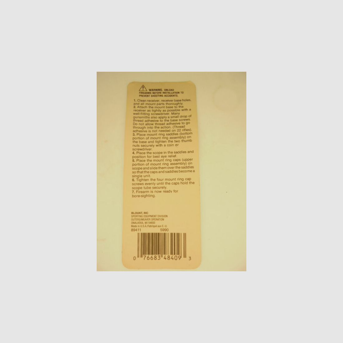 EMBASE WEAVER N°M US CARBINE M1, Bild 6 von 7