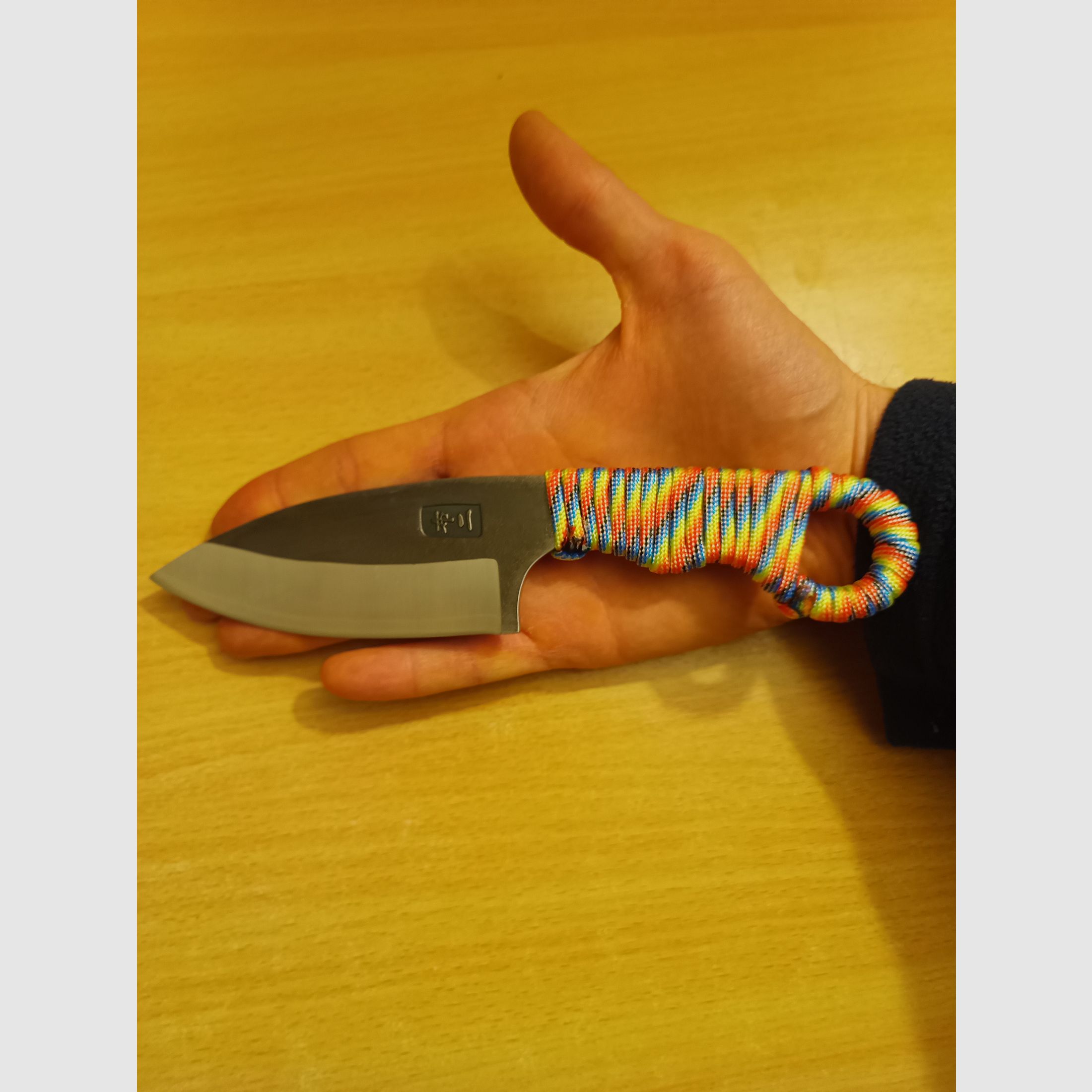 Hand-forged knife made of 3 layers of steel, inner layer made of rare (BG-42®) steel