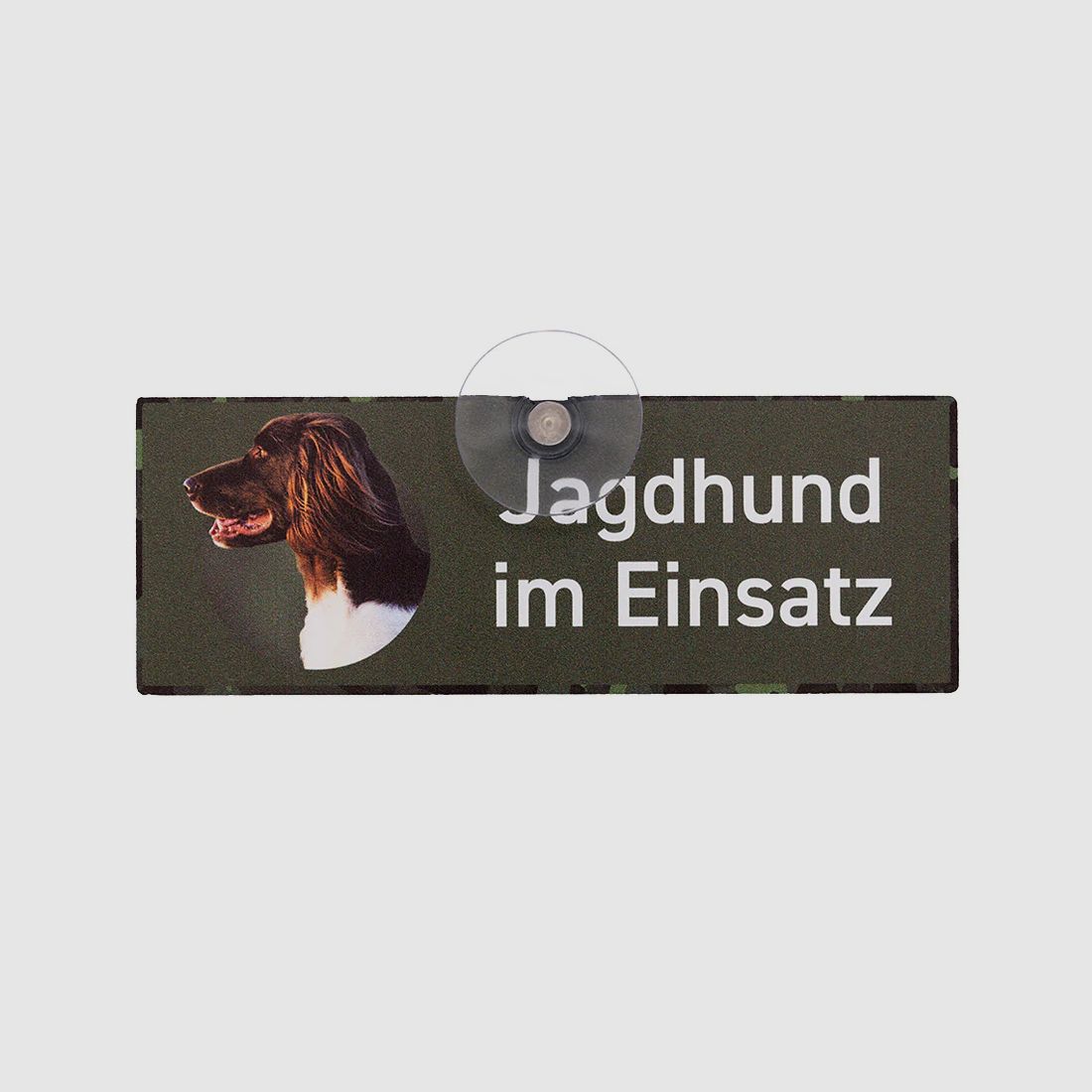 Autoschild mit Saugnapf "Kleiner Münsterländer"