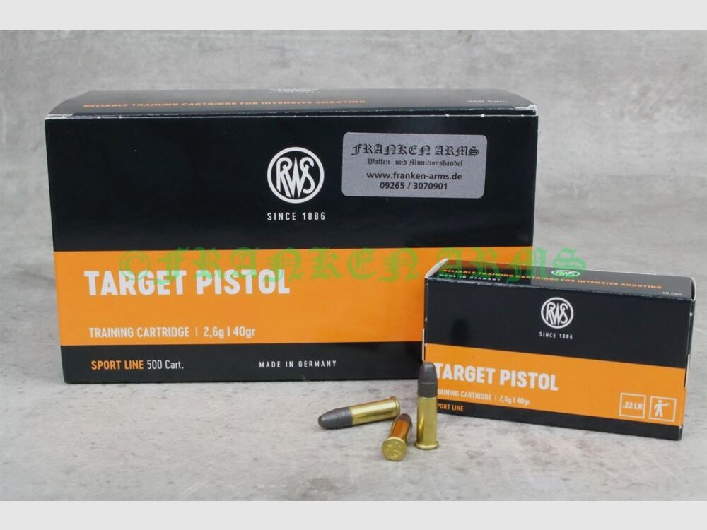 RWS Target Pistol .22 l.r. 40gr. 2.6g 50 pieces tiered prices