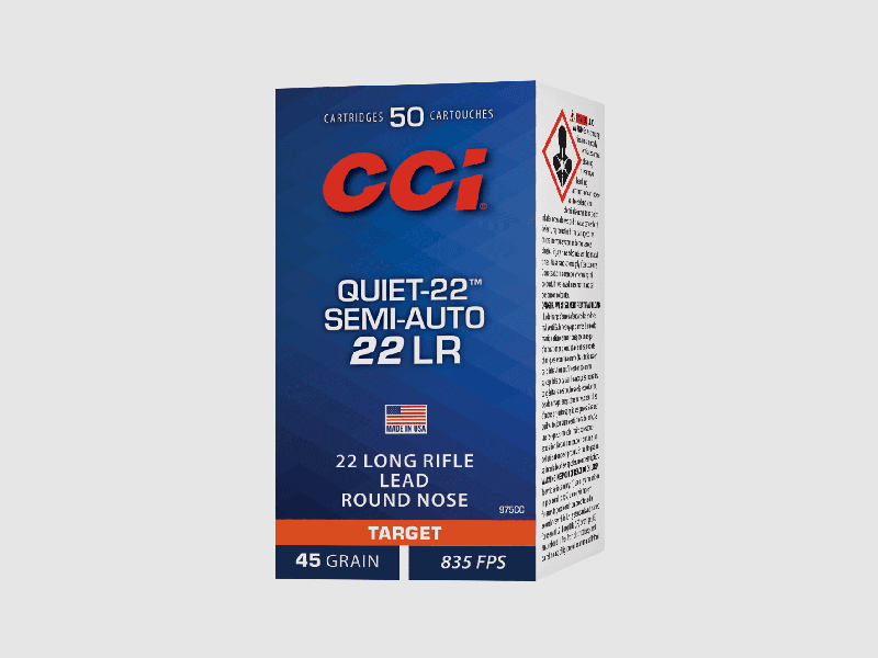 CCI C/22LR Quiet-22 Semi Auto 45 grains – Boite de 50