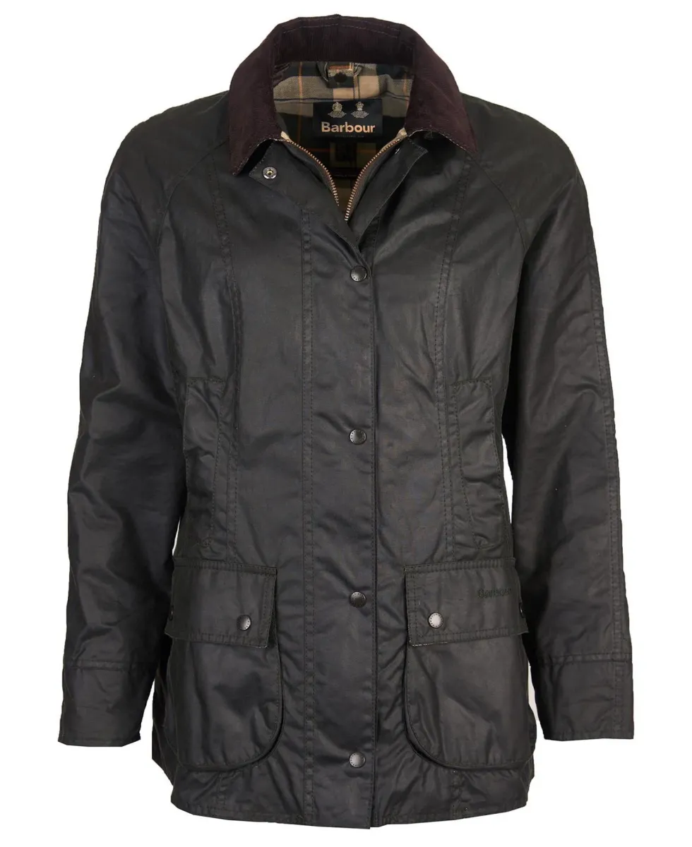 Barbour Beadnell Wax Jacket, kleur sage