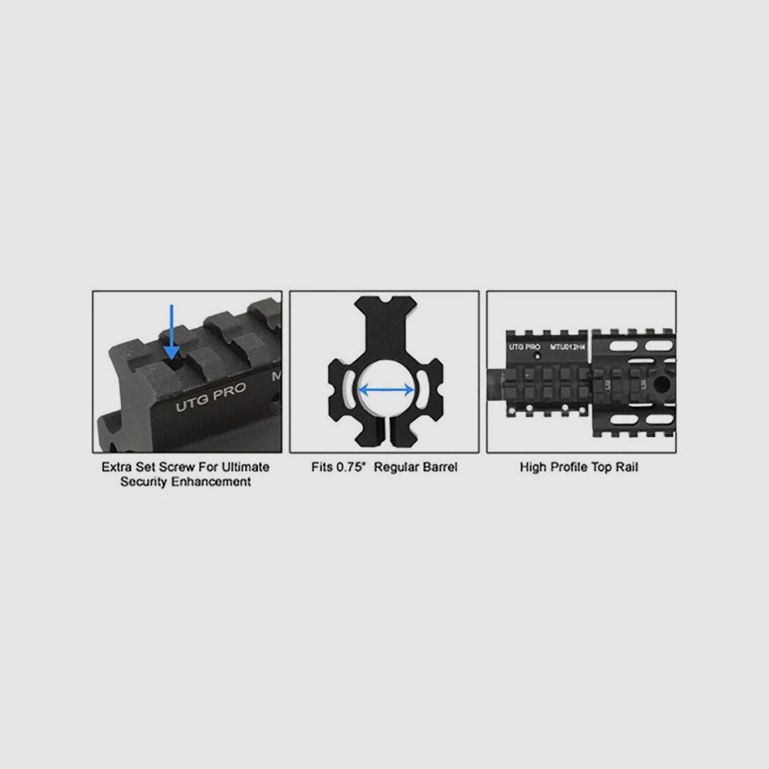 Leapers UTG Pro M4 High Pro Deluxe Quad Rail AR-15 Gasblock, Bild 3 von 4