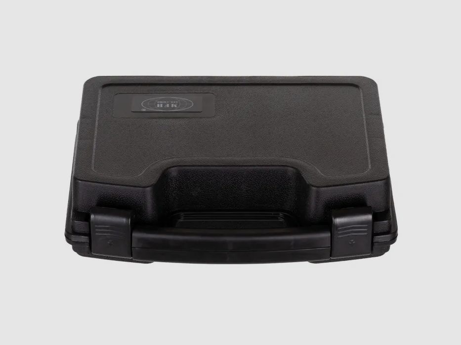Valigetta per pistola, plastica, piccola, bloccabile, nera