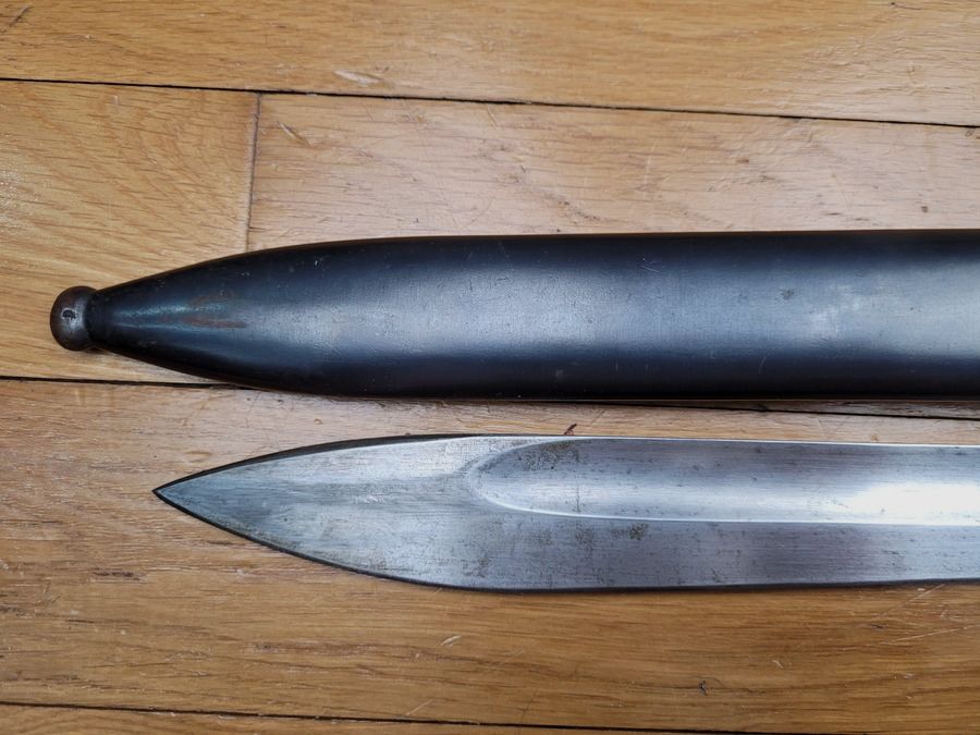 Rarissime Bajonett „V notch“ 98/05 – Seltenes V-förmiges Griffstück – 1. hybrides Modell von 1915 von R. STOCK – Weimar-Umrüstung ab 1920 – Polizei von Arnsberg – TOP!, Bild 11 von 17