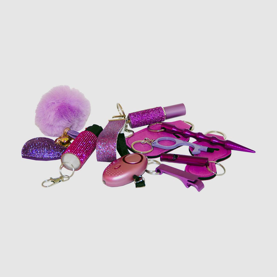 Schutzengel Set Safe 4u fĂĽr jeden SchlĂĽsselbund 11-teilig violett