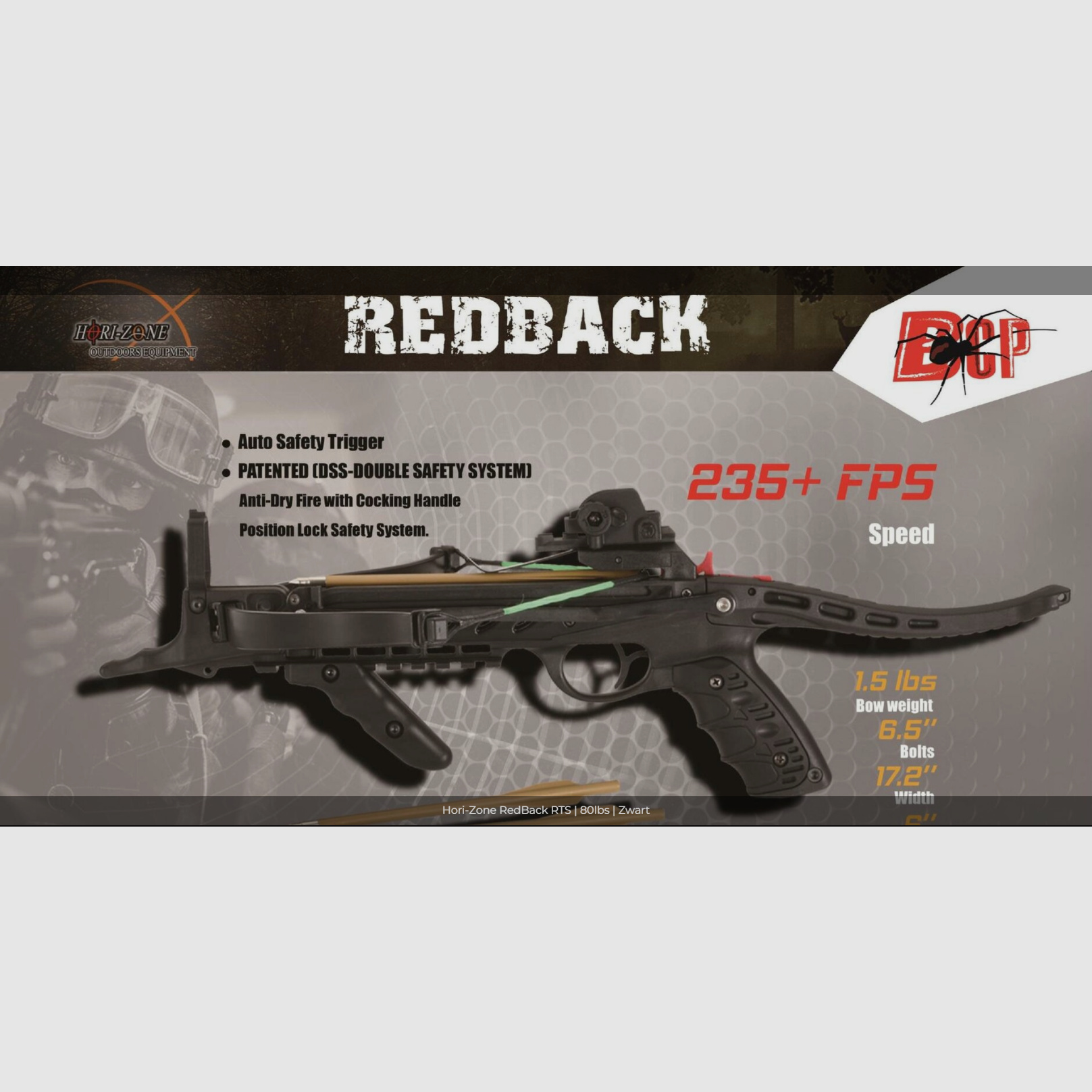 Brandneue Hori-Zone Redback 80 lbs Armbrust-Pistole