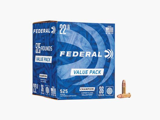 .22LR FEDERAL Champion HP 36gr Value Pack 525