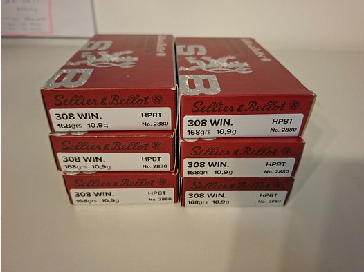 .308 Win  Sellier& Bellot HPBT 168 gr. Top Präzision 119 Stck.