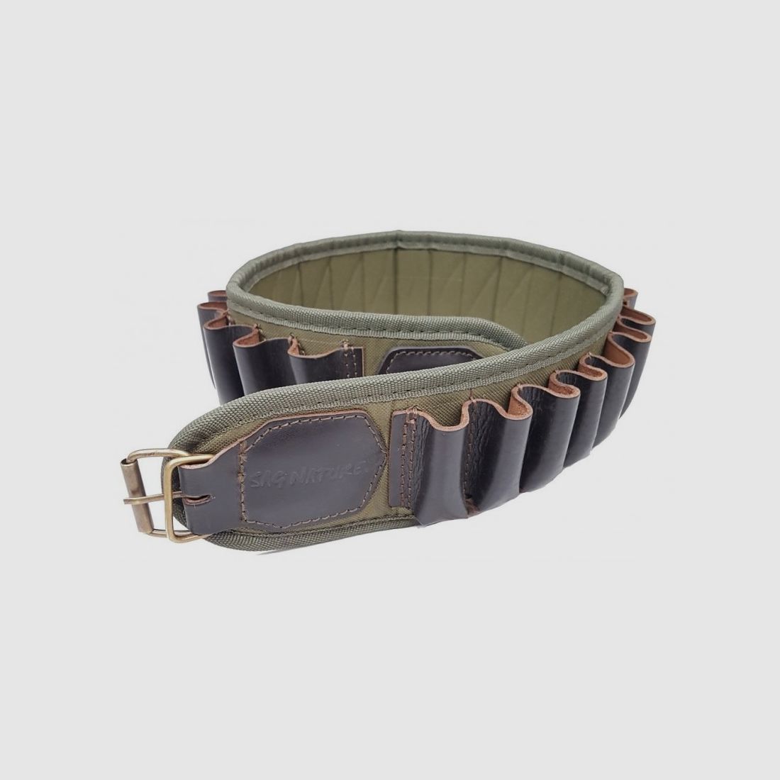 Geweerpatroon tas in cordura en leer, gevoerd, 24 cellen Sag nature
