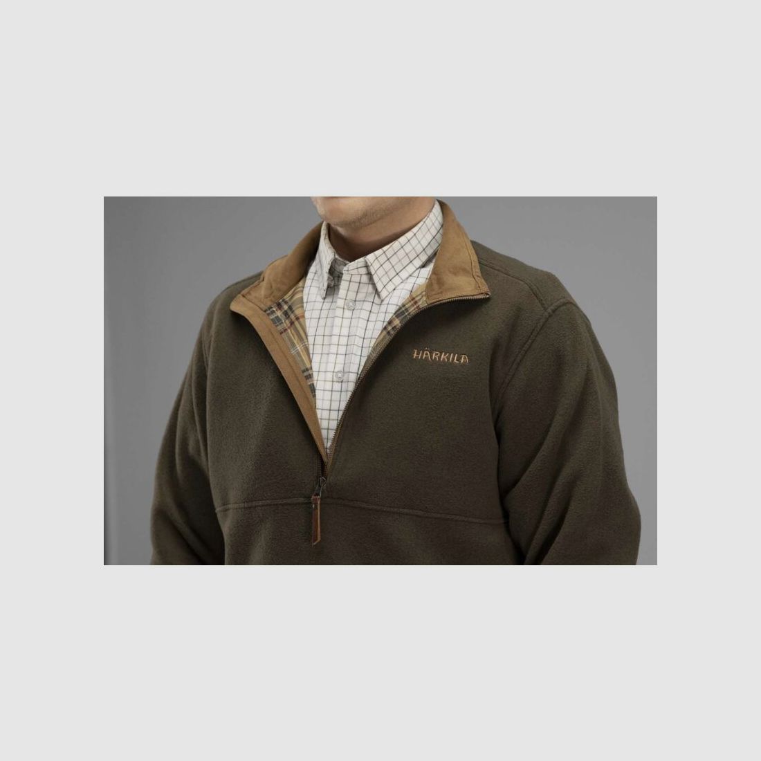 Härkila Herren Fleecepullover Sandhem Willow green melange