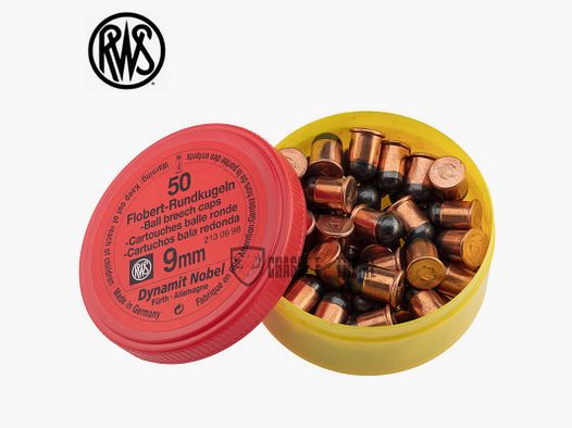 50 Cartouches Cal 9mm Flobert balle ronde