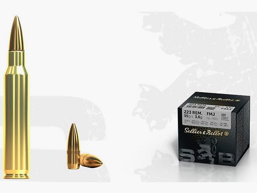 AMUNICJA S&B 223 REM FMJ 3,6g - 100 ST