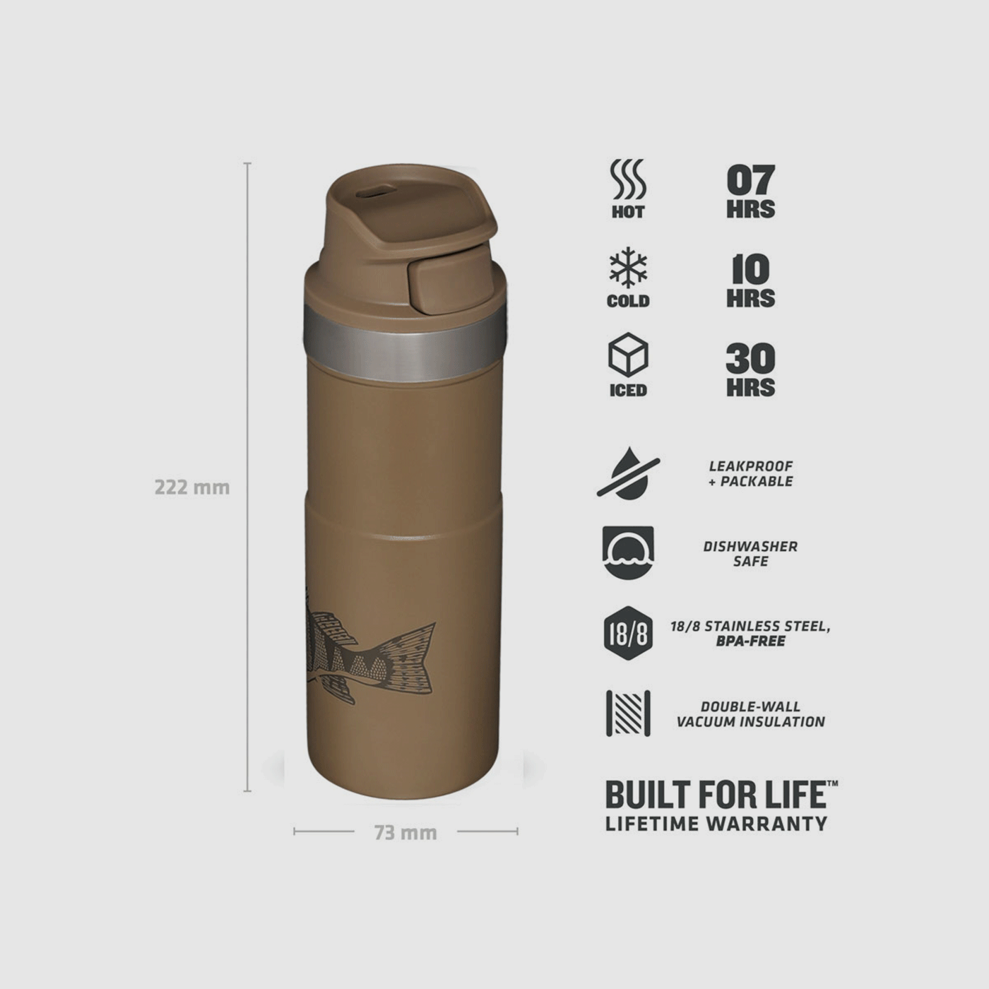 STANLEY – CLASSIC TRIGGER-ACTION TRAVEL MUG 16oz /470ml Peter Perch Tan, image 2 of 4