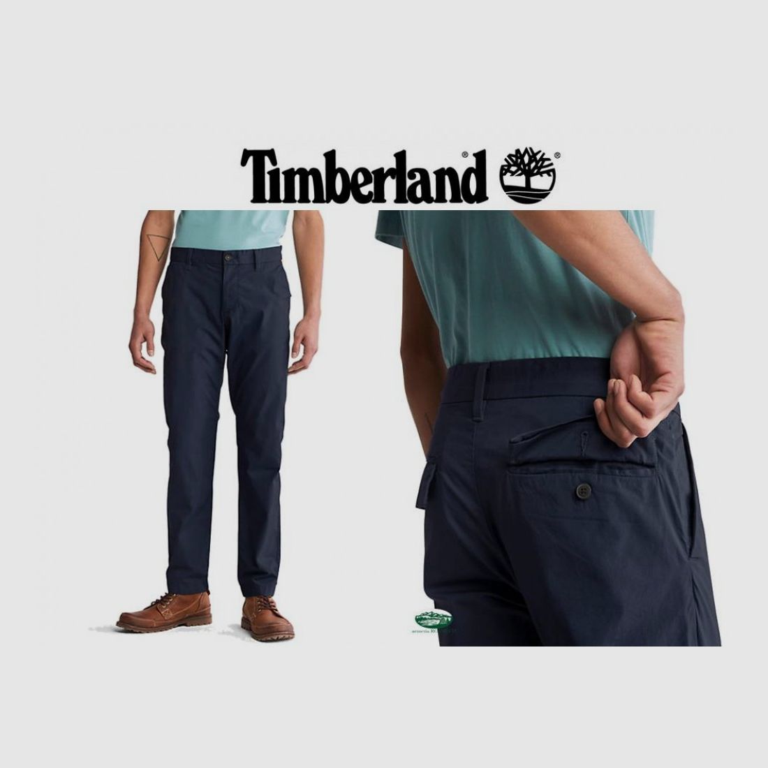 TIMBERLAND Pantalon chino bleu marine slim fit, image 2 sur 2