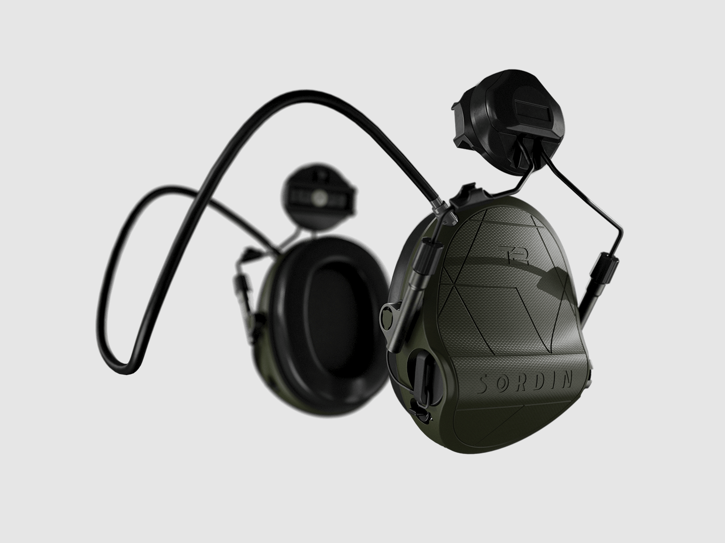 Orejeras Sordin Supreme T2, montaje en casco – ARC, copas negras, insertos de espuma 303004-30P, imagen 1 de 3