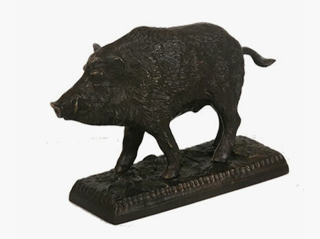 Estatua de bronce Lovergreen motivo jabalí - estatua pequeña 4 kg