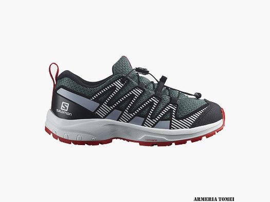 SALOMON – KIDS – XA PRO V8 J Stormy Weather / Zen Blue / Goji Berry