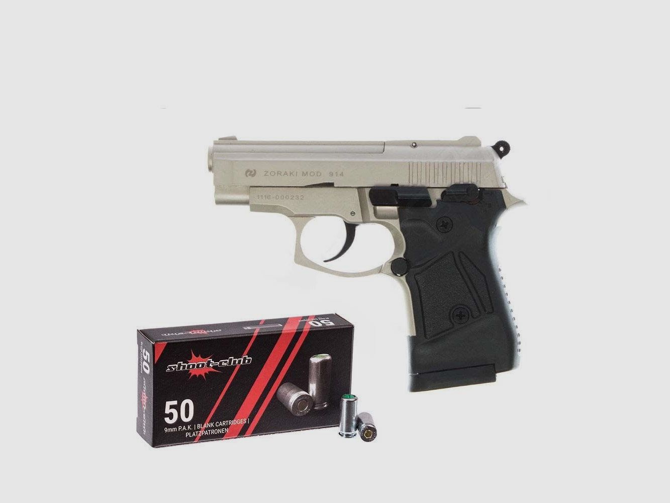 Zoraki 914-P Schreckschusspistole satina 9mm + 50 Platzpatronen