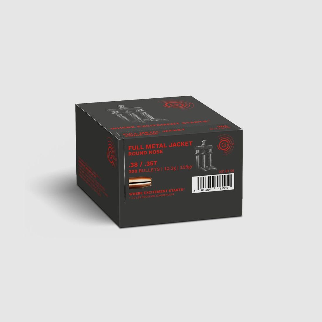 Geco Projectiles – .357/9mm – FMJ – 158gr – Paquet de 200, image 1 sur 2