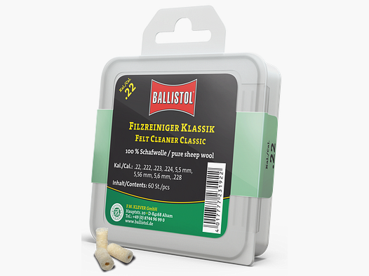 Ballistol – Nettoyeur en feutre Classique / Cal. .22 (60 pcs)