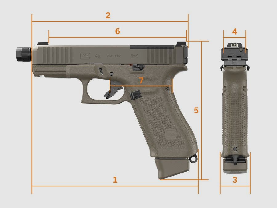 Pistole GLOCK 45 HUNTER EDITION MOS FILETE 9X19, Bild 3 von 5