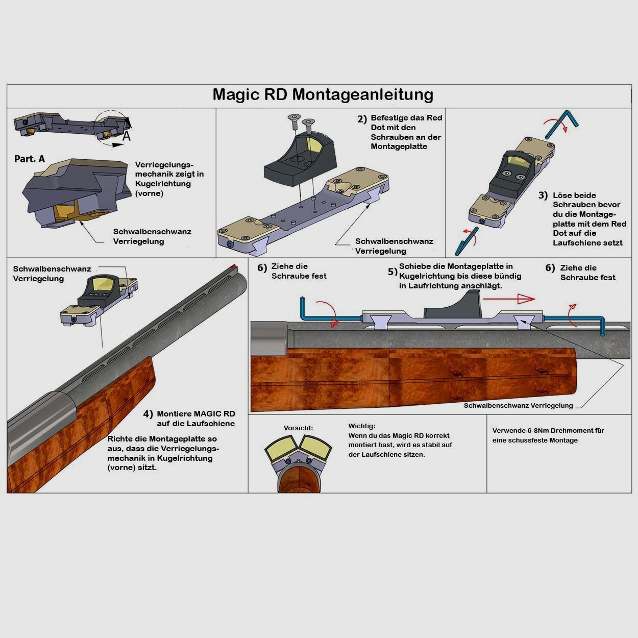 Rifledoc Magic B Montaje Red Dot para Escopeta con Riel Ventilado C-More RTS/STS Footprint (Kahles Helia RD – Delta Stryker)