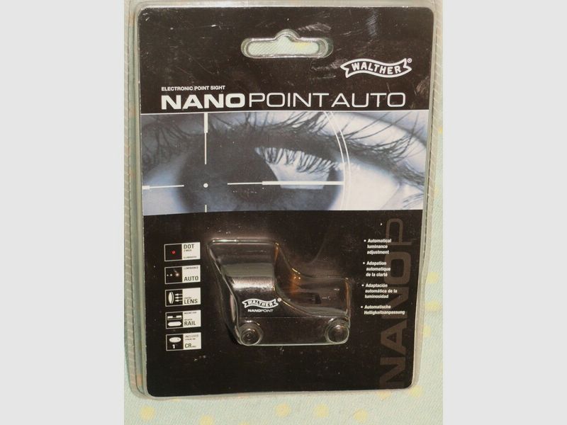 LEUCHTPUNKTVISIER Leuchtpunkt-Zielgerät WALTHER NANOPOINT AUTO – Rotpunkt Neu !!!
