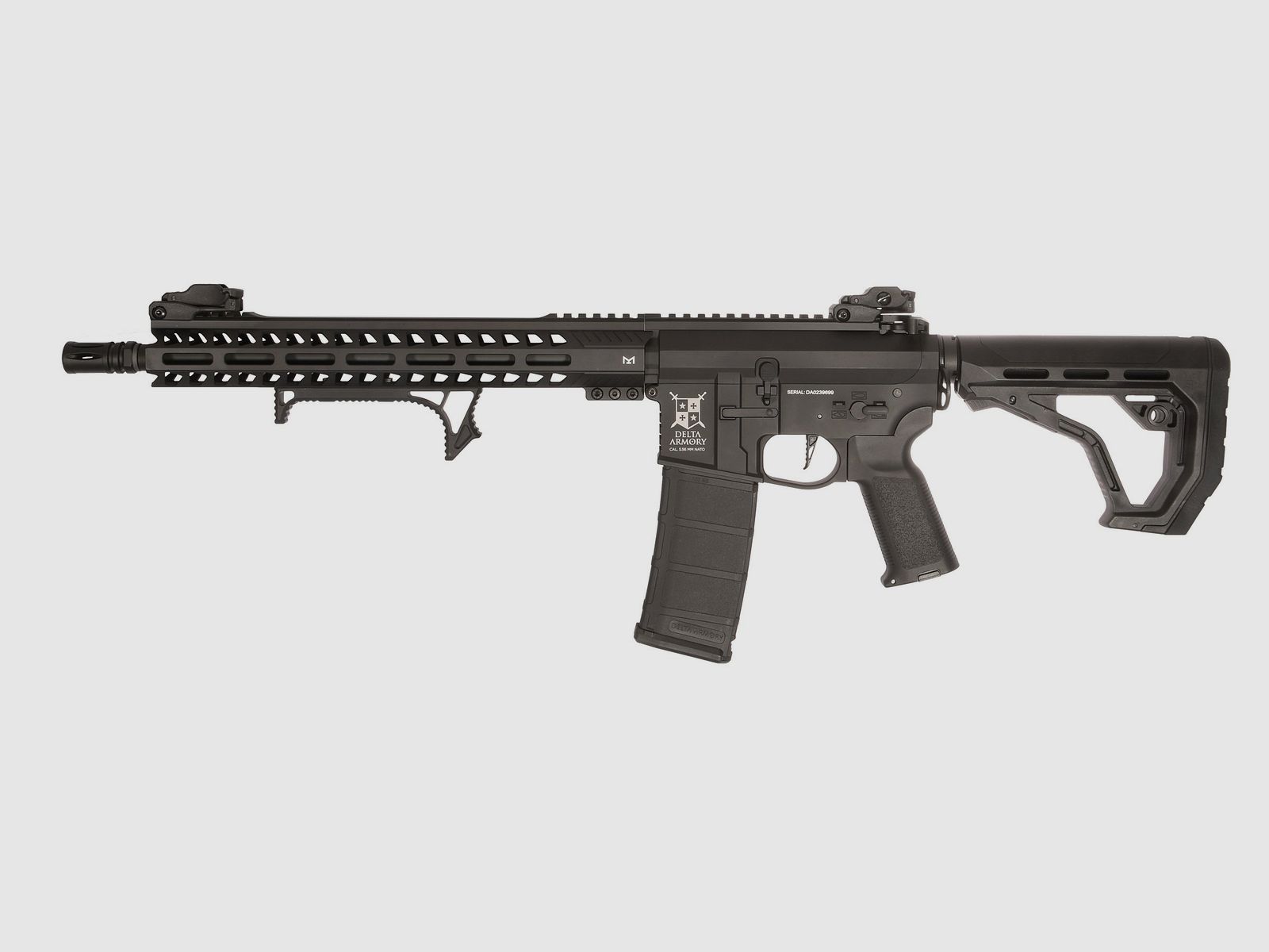 AR15 M-Lok Long ALPHA EAGLE ETU Schwarz AEG Softair Gewehr max. 0,5J | Delta Armory