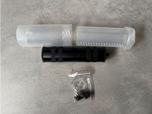 Suppressor for blank firing pistols, various adapters included
