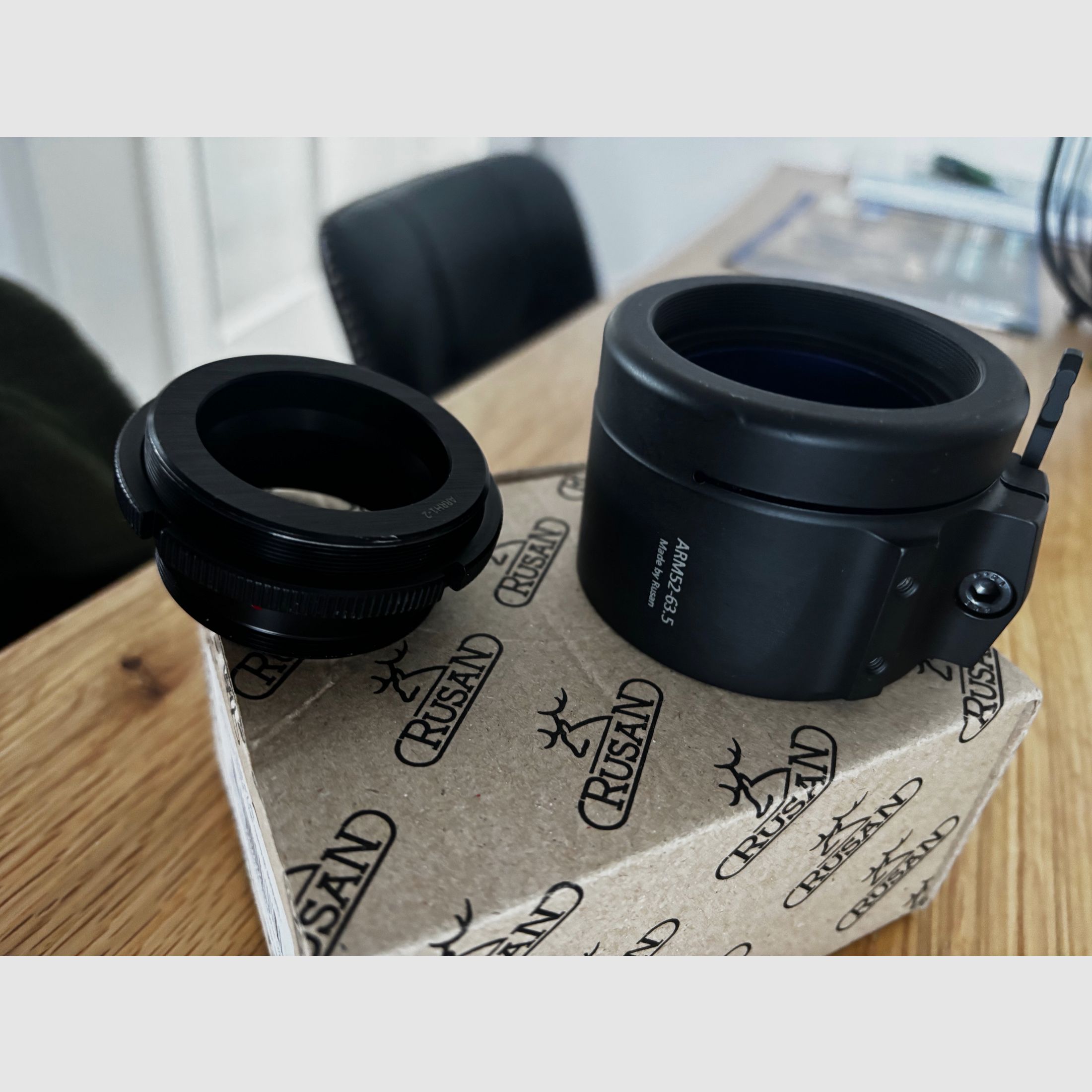 Rusan ARM 52-63.5 Klemmadapter für Vorsatzgeräte + Reduzierring HIKMICRO Thunder