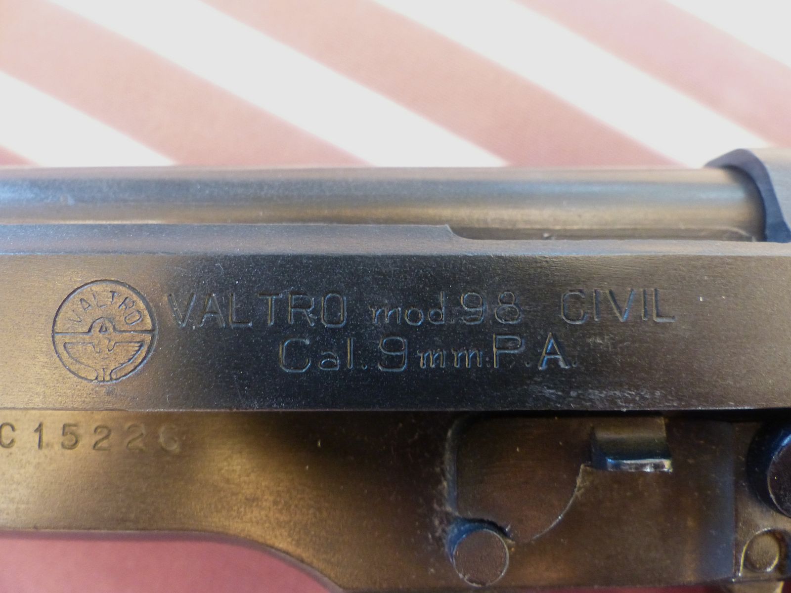 Valtro 98 Civil Cal. 9mm PAK - Beretta 92 Centurion clone with muzzle cup for rockets
