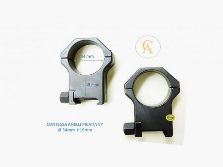 CONTESSA Anelli picatinny diametro 34 mm H19 mm