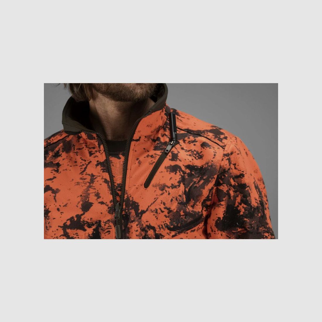 Härkila Herren Fleecejacke Wildboar Pro Reversible Willow green/AXIS MSP®Orange Blaze