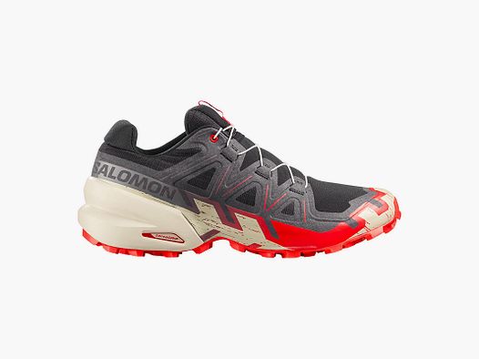 SALOMON – HERREN – SPEEDCROSS 6 Schwarz / Feuriges Rot / Mandelmilch