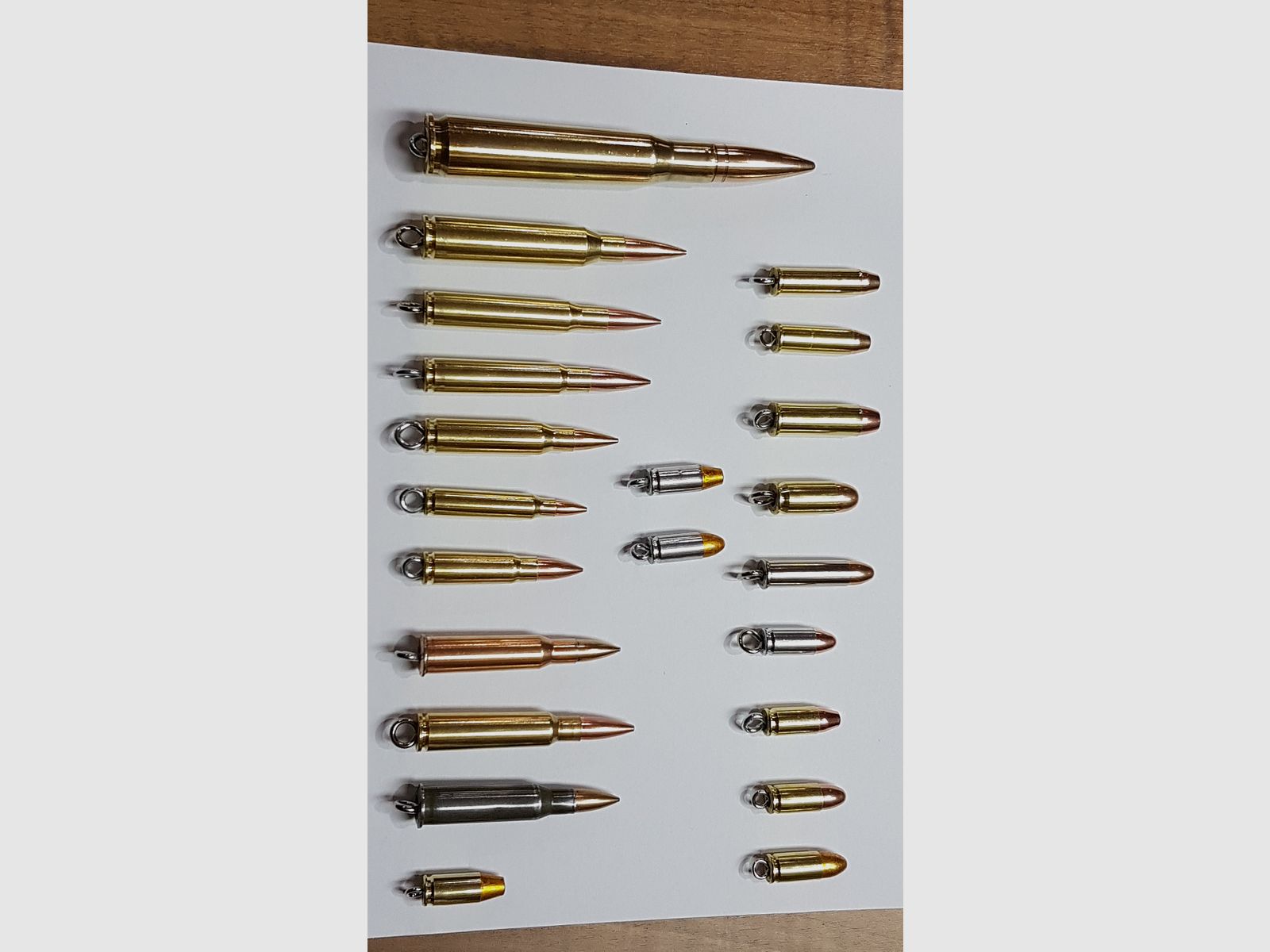 Schlüsselanhänger Patrone verschiedene Kaliber