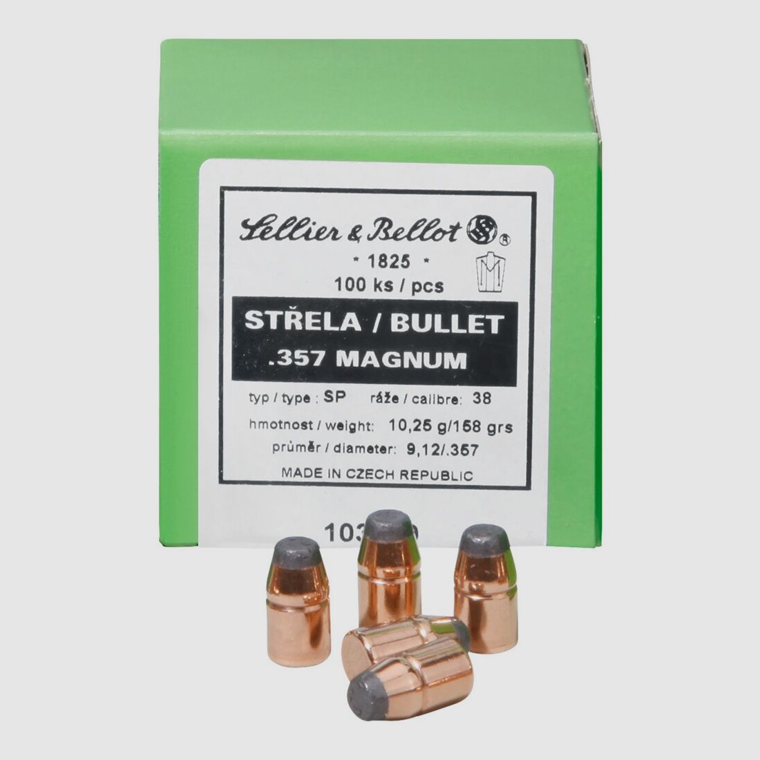 Sellier & Bellot .357 Vlm round nose bullets 10.2g/158grs. (.357 (.38))