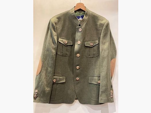 Veste en lin Poldi vert foncé