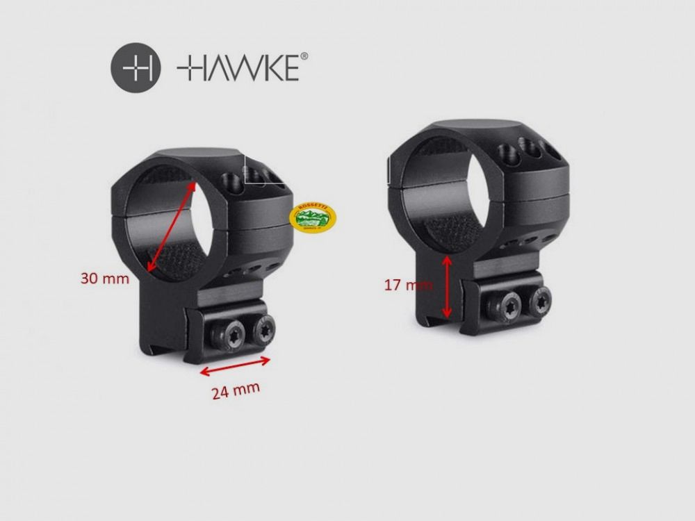 HAWKE Ringe Tactical Schiene 11 - hoch 30 mm - 24107