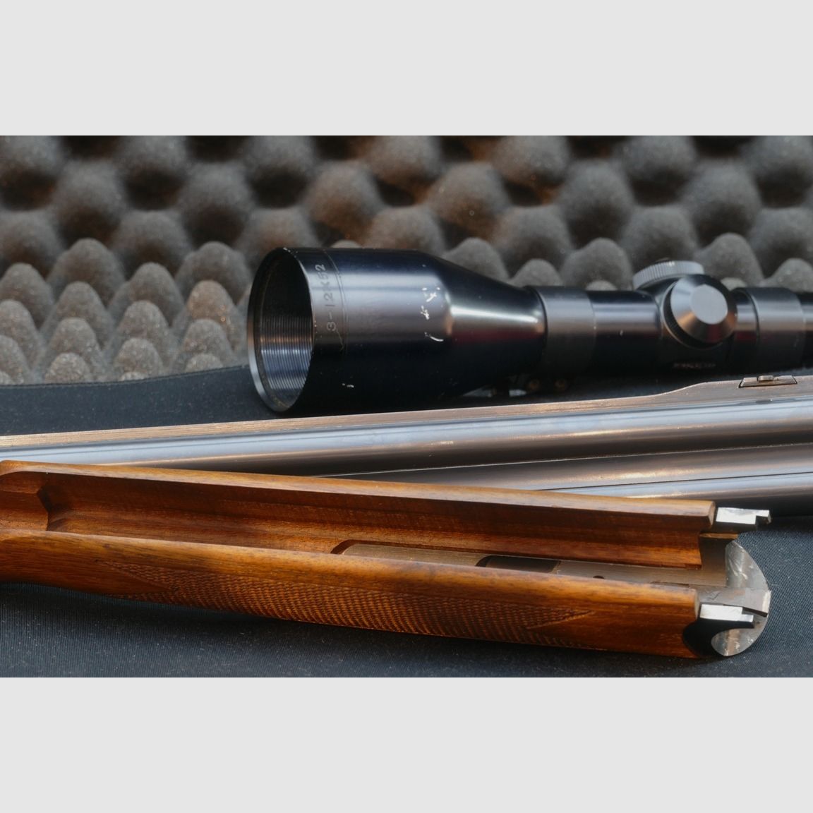 Bockbüchsflinte, Kettner, Ital. Fertigung, Kaliber 9,3x74R und 12/70.