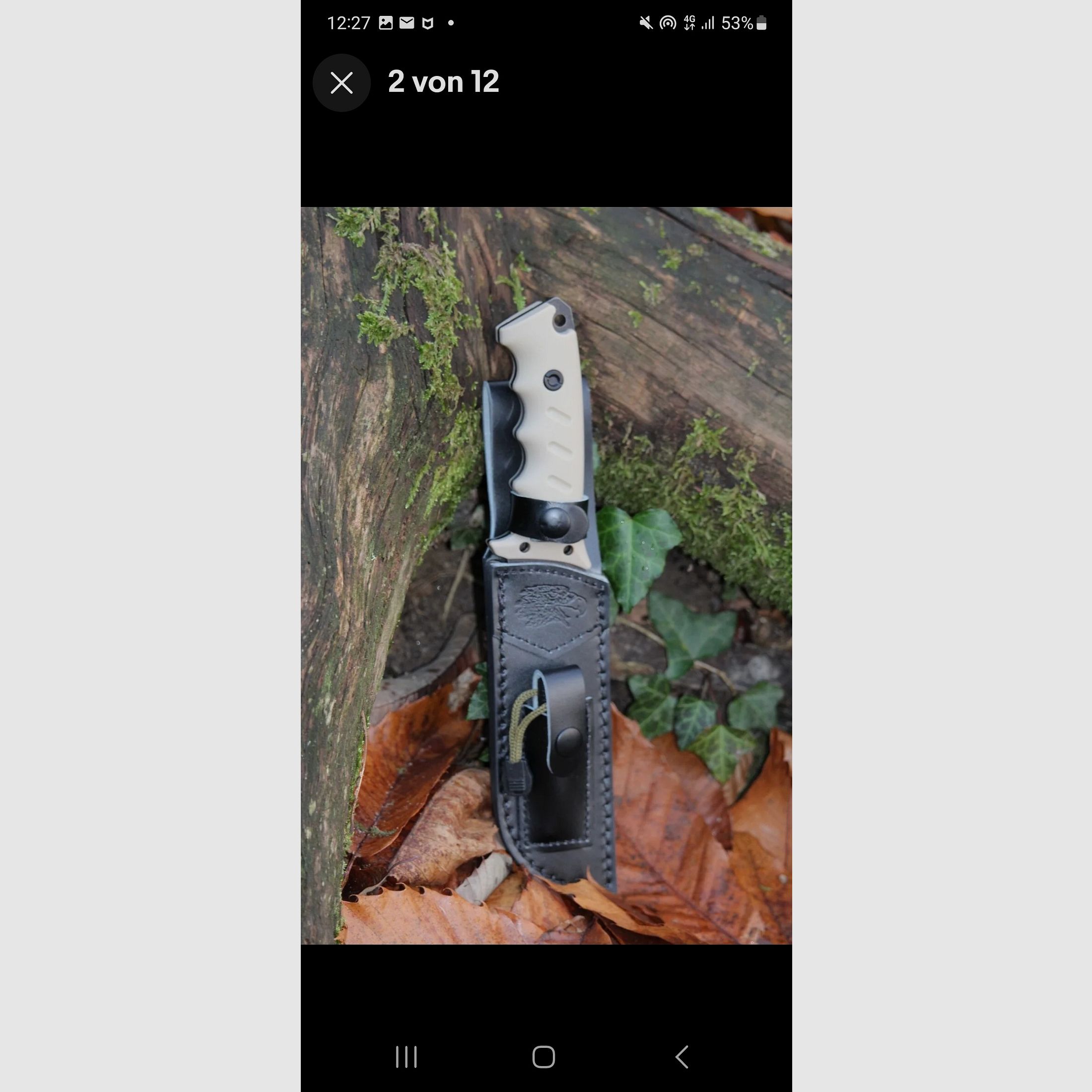 High-quality outdoor knife full tang including leather sheath and fire steel 28cm