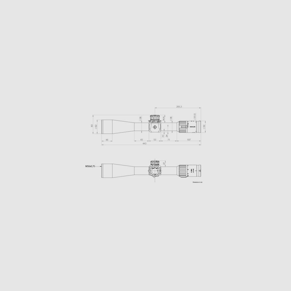 Zielfernrohr KAHLES K864 - 8-64x56 CCW MOAK+ w-Right, Bild 18 von 19