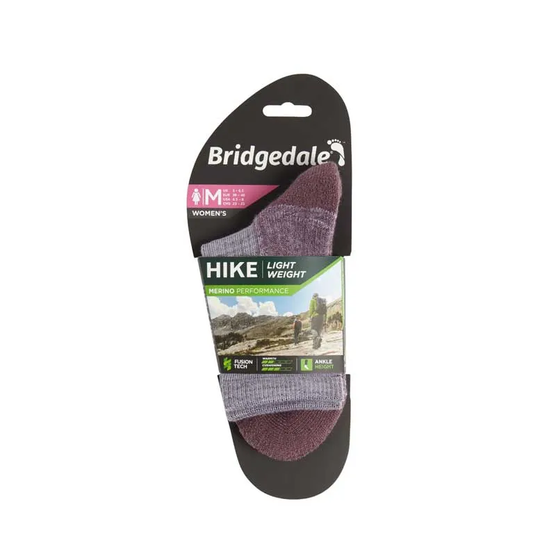 Women's hiking socks Bridgedale HIKE Lightweight Performance 3/4 crew heather/damson, image 2 of 5