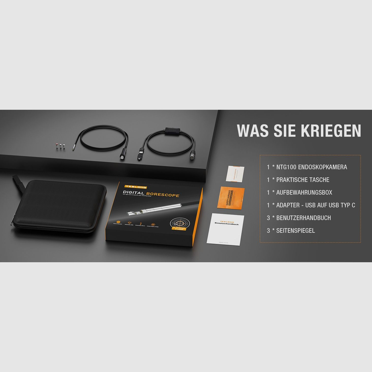 Teslong NTG100 Borescope Endoskop AR15 22lfb Werkzeug Tool NEU Lauf Wartung Schmeisser Glock 