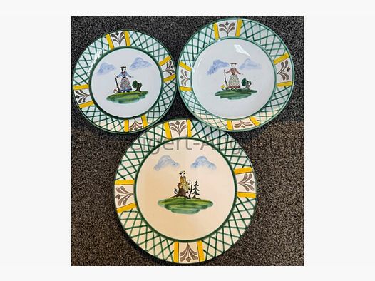 original Gmundner Speiseservice JAGD 22 Teile Handbemalt