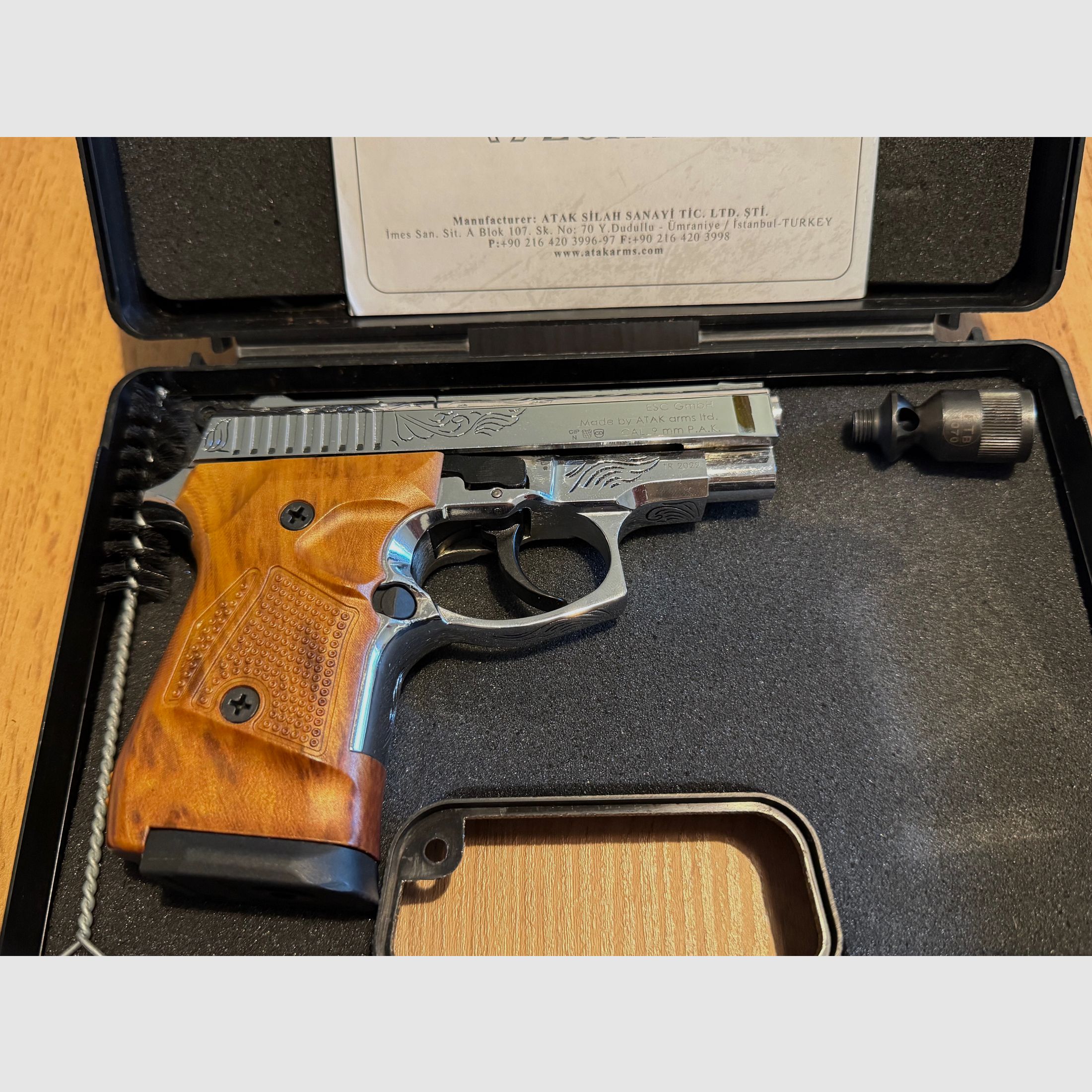 Zoraki 914 pistola a salve cal. 9mm P.A.K. cromata incisa.