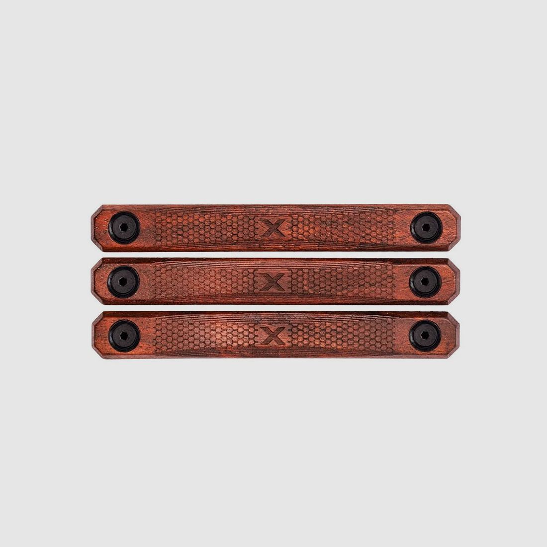 WOOX M-LOK Holz-Railcover Gen2 CHECKERED 3er SET, 2 Slots (2 M-LOK Langlöcher)