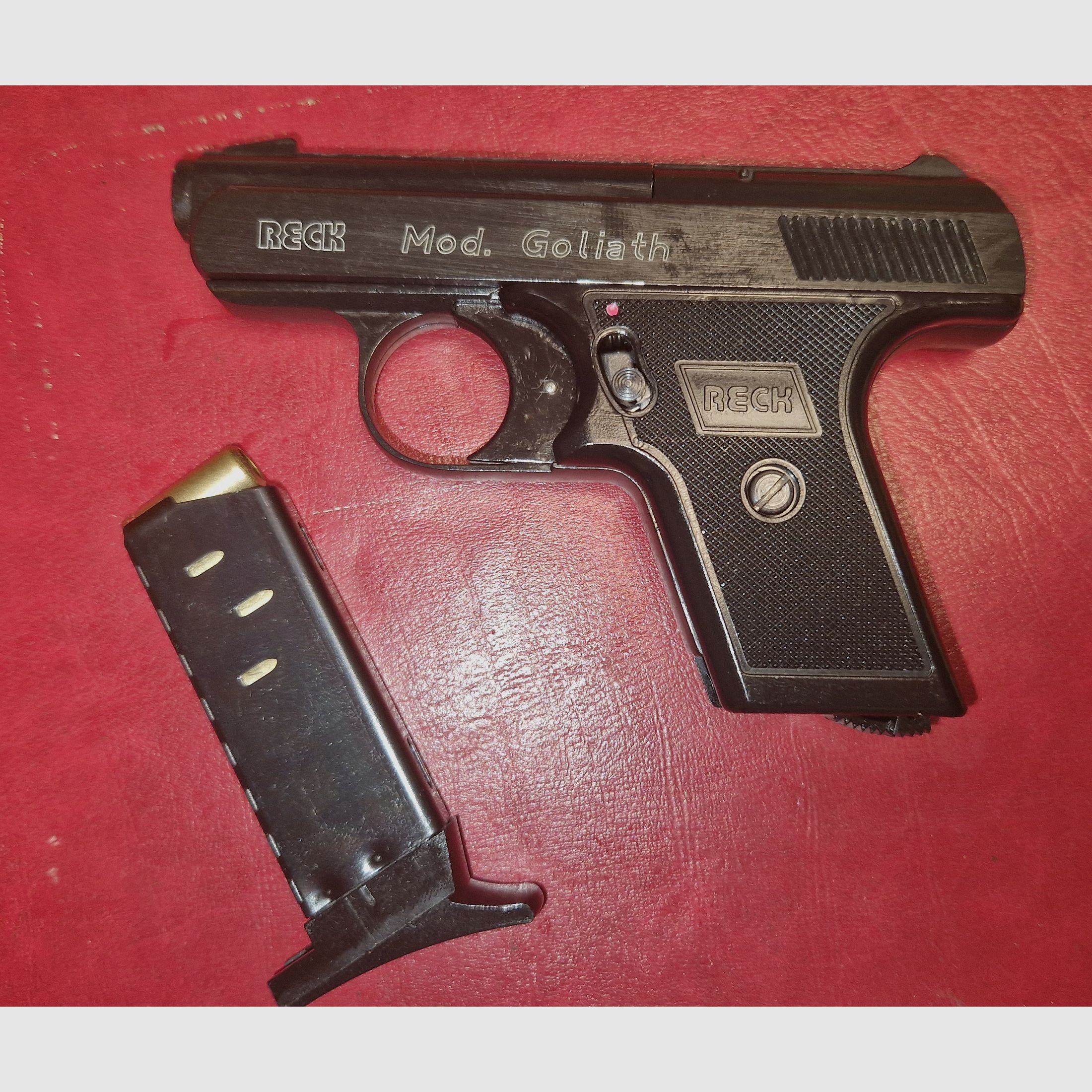 RECK MOD. GOLIATH/ sin accesorios / cal. 9mm P.A.K. / PTB 763 / PISTOLA DE GAS DE DISPARO DE SUSTO SILVESTER AUTODEFENSA COLECCIÓN / ! ¡LEER DESCRIPCIÓN!